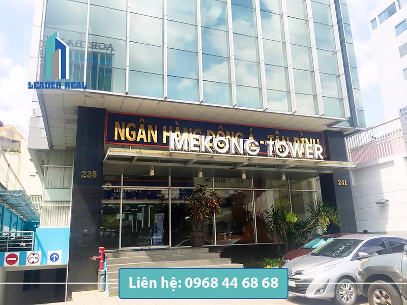 Phía trước tòa nhà cho thuê văn phòng Mekong tower quận Tân Bình