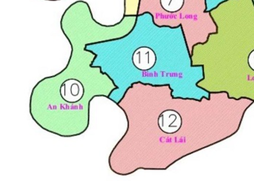 Bản đồ quận 2 sau sáp nhập phường